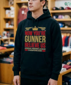 officila now you re gunner believe us arsenal premier league champion shirt 4