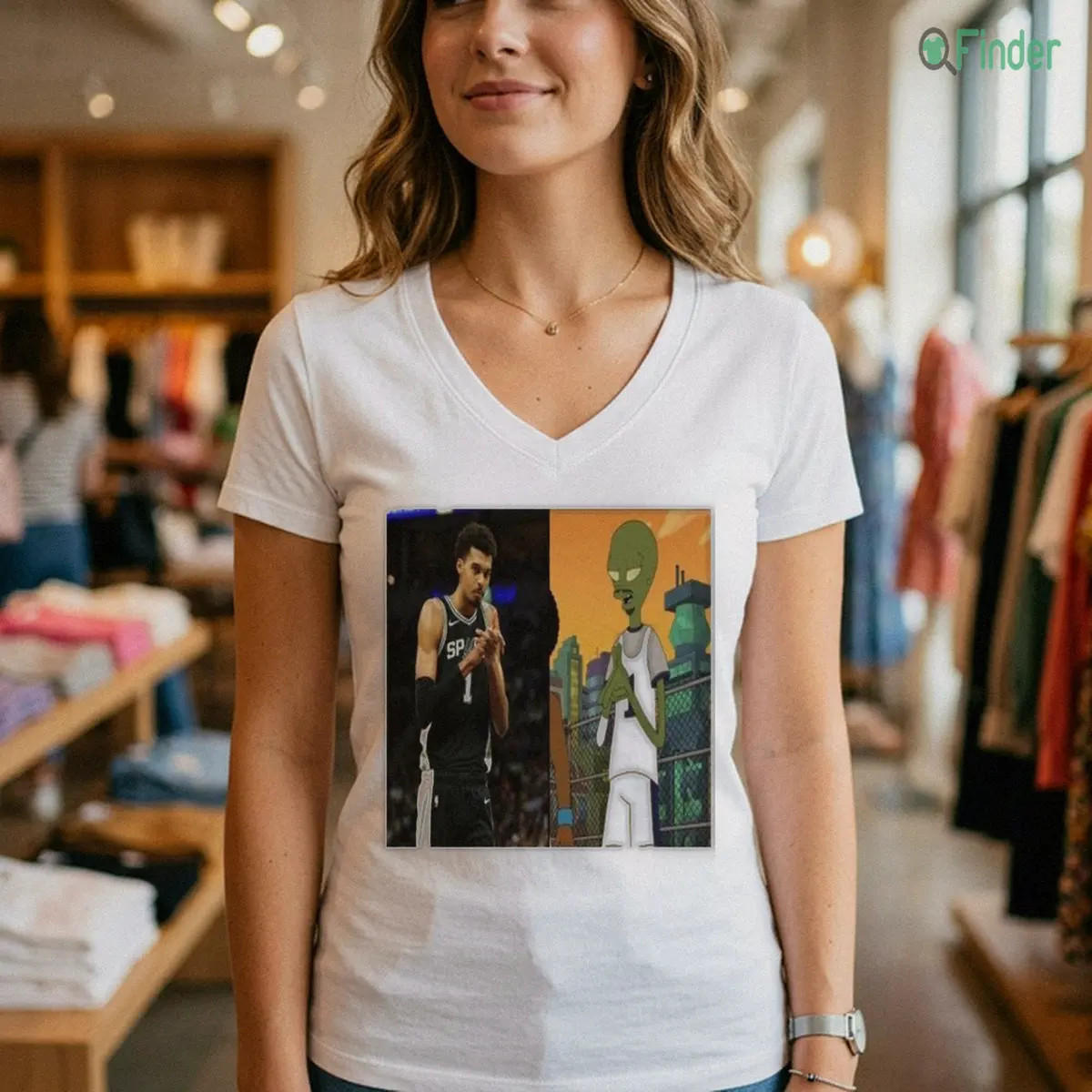 2026 Victor Wembanyama Alien Comparison Meme Basketball Fans Graphic Shirt