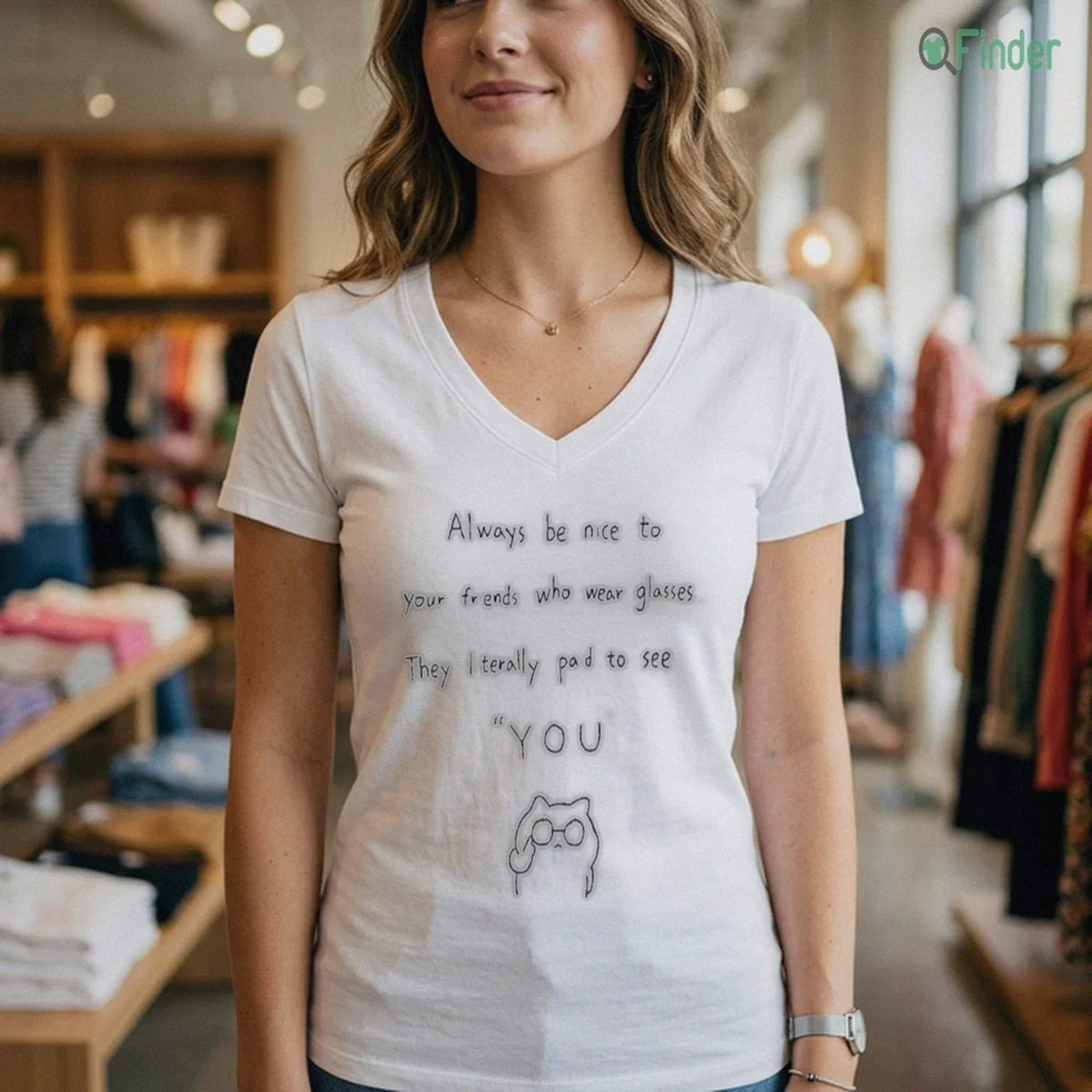 Always Be Nice To Your Friends Who Wear Glasses Cat Meme Wearing Glasses Shirt - Official Photo