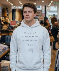 always be nice to your friends who wear glasses cat meme wearing glasses shirt 3 1.webp