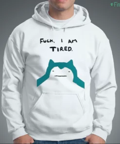 fuck i am tired snorlax bootleg painting funny meme relatable quirky shirt 3