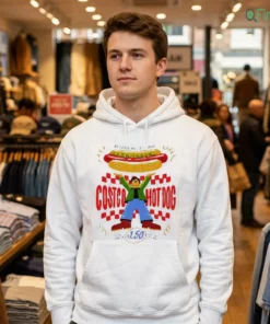 funny retro costco hot dog graphic tee shirt 3