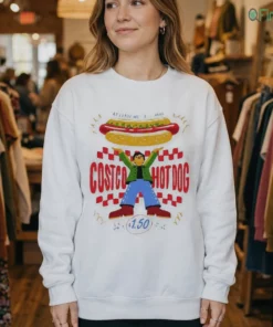 funny retro costco hot dog graphic tee shirt 4