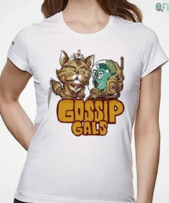 gossip gals cute royal cat and fish astronaut cartoon illustration graphic shirt 1