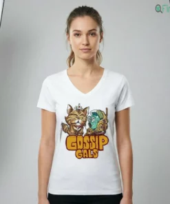 gossip gals cute royal cat and fish astronaut cartoon illustration graphic shirt 2