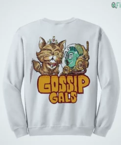 gossip gals cute royal cat and fish astronaut cartoon illustration graphic shirt 4