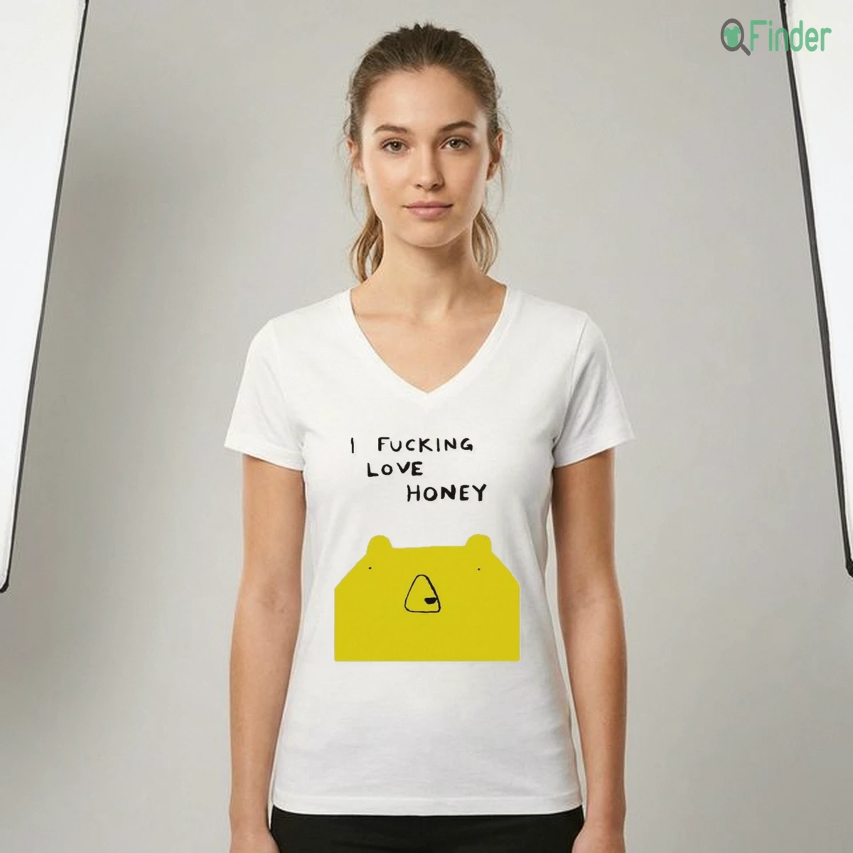 I Fucking Love Honey Cute Yellow Bear Funny Meme Graphic Cartoon Shirt