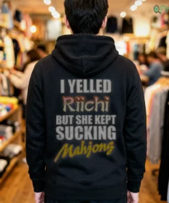 i yelled riichi but she kept sucking mahjong shirt 3