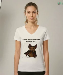 if a bat offered you a cookie would you take it cute animal meme shirt 2