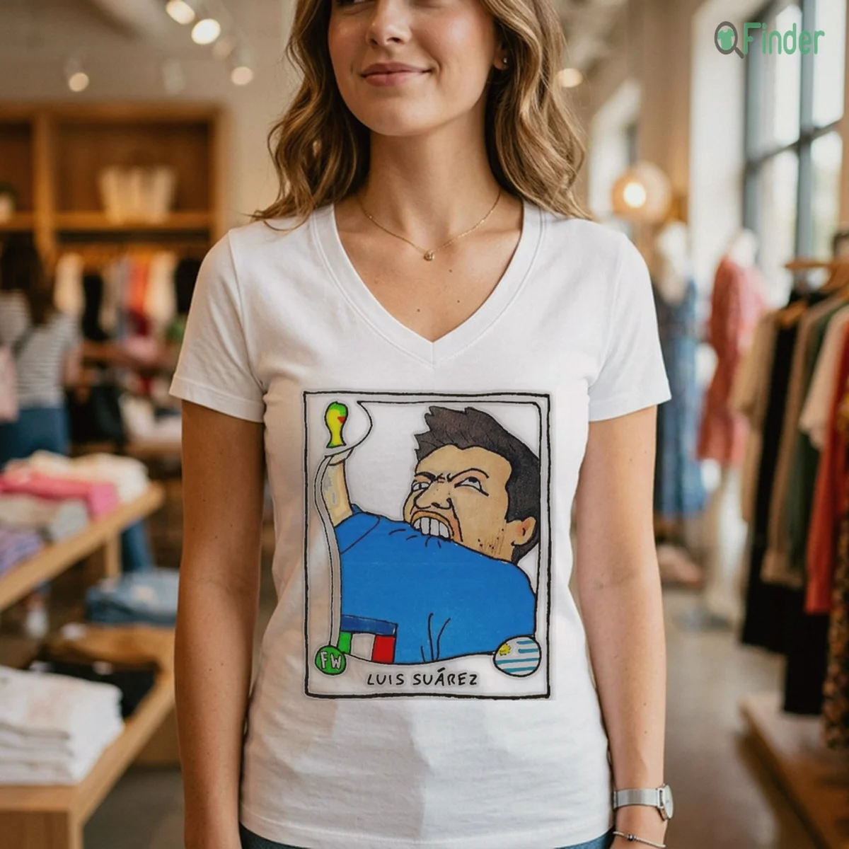 Luis Suarez Uruguay Football Player Biting Jersey Cartoon Shirt