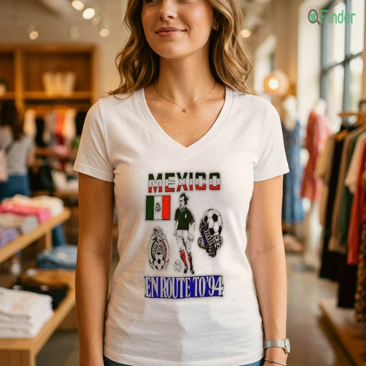 Mexico En Route To 94 Vintage Soccer Football Crest Flag Shirt