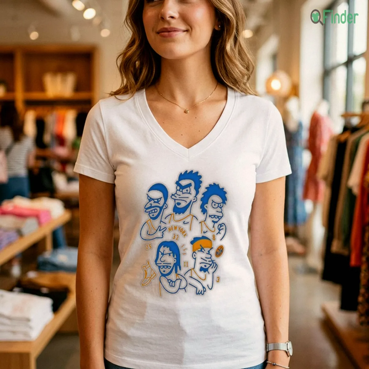 New York Knicks Champions NBA 2026 Cartoon Players Illustration Roster Shirt - Available at q-finder