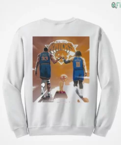 new york knicks champions nba 2026 patrick ewing and jalen brunson fist bump shirt 4