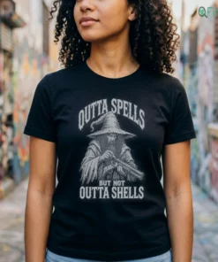 outta spells but not outta shells badass wizard shotgun meme shirt 2