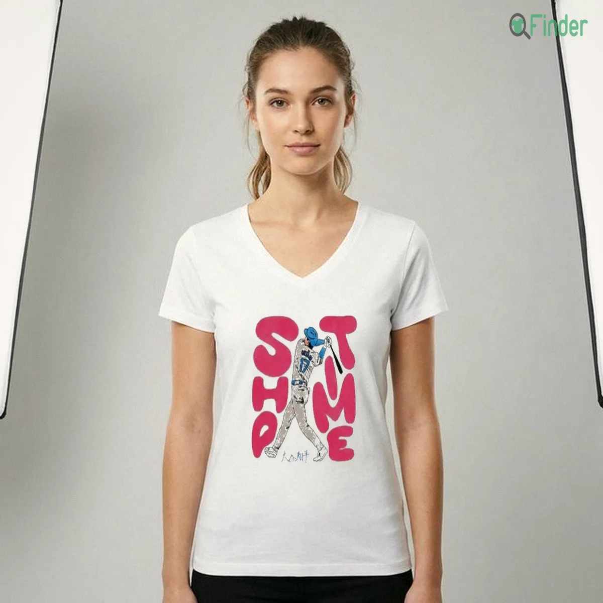 Shohei Ohtani Sho Time Los Angeles Dodgers Baseball Pink Lettering T Shirt Design Preview