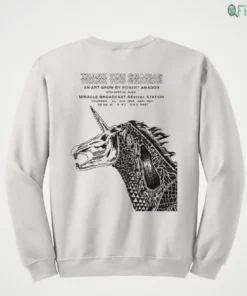 thank you gracias robert amador art show unicorn skeleton graphic shirt 4 1.webp