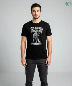 too broken for the pit skeleton on crutches hardcore punk rock concert shirt 2