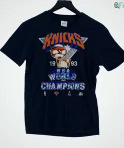 vintage 1993 knicks nba world champions trophy navy blue retro graphic tee shirt 1