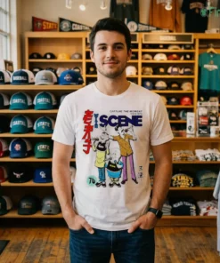 vintage old master q cartoon scene graphic shirt 2