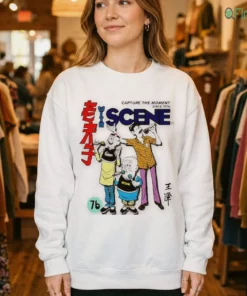 vintage old master q cartoon scene graphic shirt 4