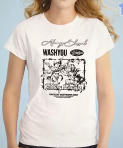 always blessed fleeting pleasure angels barbed wire vintage wash streetwear tee shirt 1