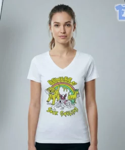 beware of sock goblins cute puppies rainbow dogs eating socks shirt 2