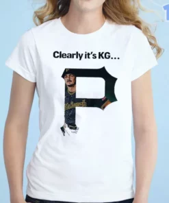 clearly it s kg pittsburgh pirates player portrait within p logo shirt 1
