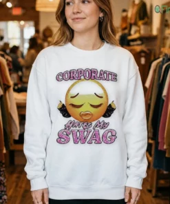 corporate hates my swag funny sassy y2k emoji meme shirt 4