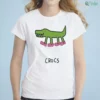 crocs crocodile wearing pink shoes funny crocodile parody shirt 1