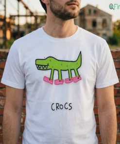 crocs crocodile wearing pink shoes funny crocodile parody shirt 2