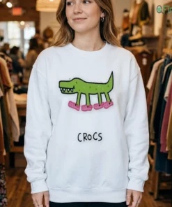crocs crocodile wearing pink shoes funny crocodile parody shirt 4