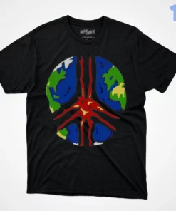 earth peace sign global unity vintage style shirt 1