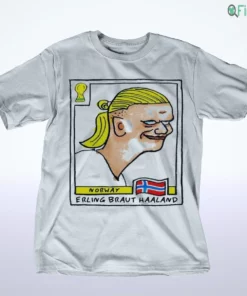 erling braut haaland norway world cup football caricature sticker meme shirt 1