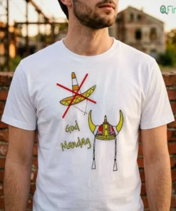 god mandag norwegian viking helmet traffic cone sombrero meme shirt 2