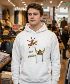 god mandag norwegian viking helmet traffic cone sombrero meme shirt 3