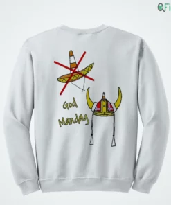 god mandag norwegian viking helmet traffic cone sombrero meme shirt 4
