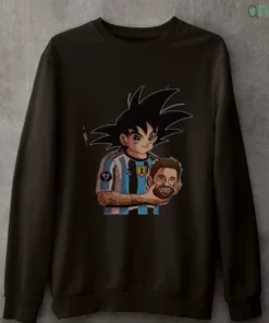 goku argentina lionel messi football goat anime shirt 4
