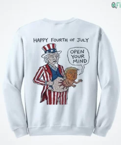 happy fourth of july uncle sam trump quaid open your mind meme shirt 4