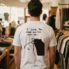 i love you more minimalist polar black bear hug cute quote white cotton t shirt 1