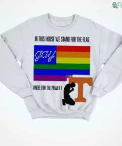 in this house we stand for the flag kneel for the power t gay shirt 4