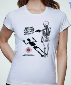 killing the bad part of oneself skeleton gun graphic streetwear tee shirt 1