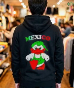 mexico angry duck green hat streetwear cartoon mascot shirt 3