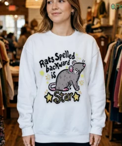 rats spelled backward is star cute funny cartoon rodent animal graphic shirt 4