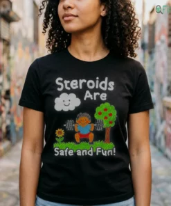 steroids are safe and fun crayon child art style shirt 2