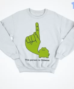this person is chinese green frog pointing finger meme shirt 4