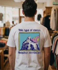 this type of stress requires ice cream funny racoon meme vintage shirt 1