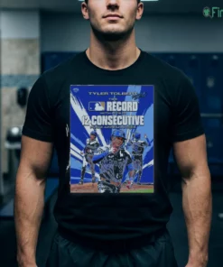 tyler tolbert kansas city baseball record 12 consecutive shirt 1
