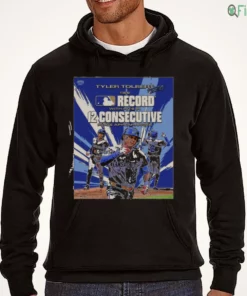 tyler tolbert kansas city baseball record 12 consecutive shirt 3