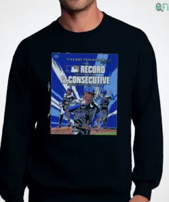 tyler tolbert kansas city baseball record 12 consecutive shirt 4