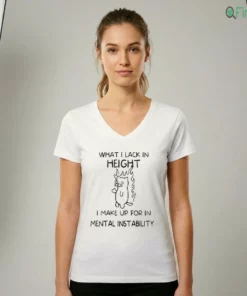 what i lack in height i make up for in mental instability funny angy cat unisex shirt 2